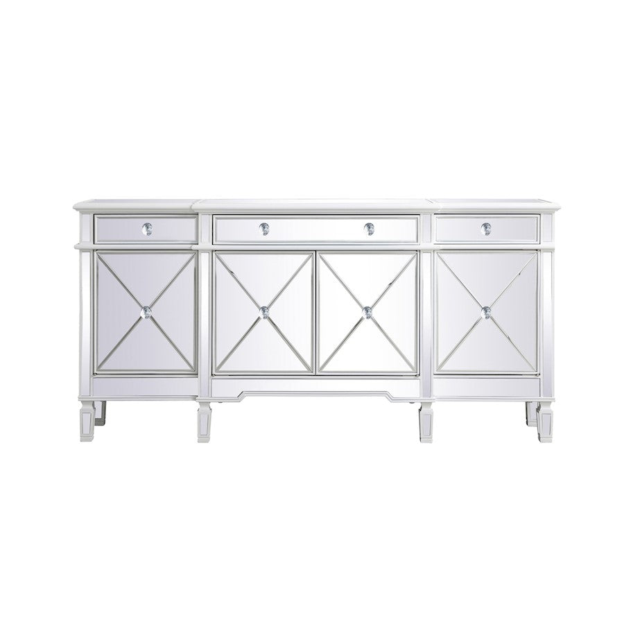 Elegant Decor Contempo 72" Sideboard/Credenza, Antique White