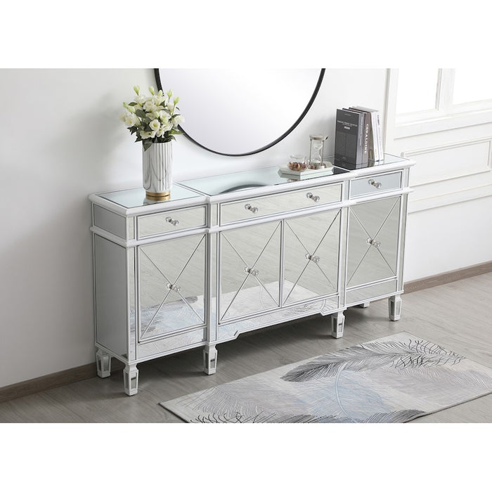 Elegant Decor Contempo 72" Sideboard/Credenza, Antique White