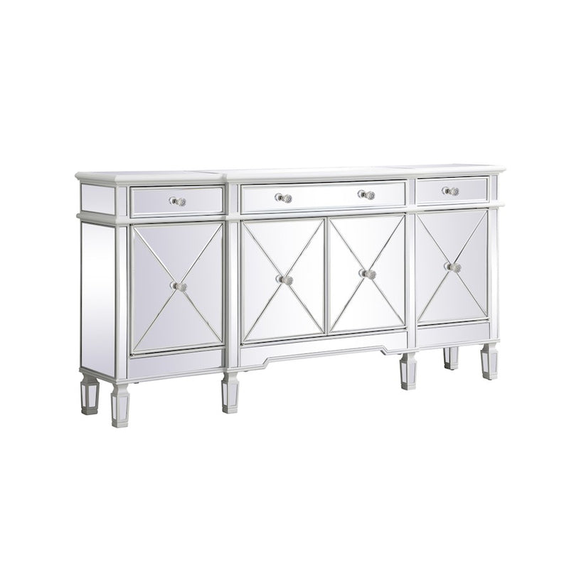 Elegant Decor Contempo 72" Sideboard/Credenza, Antique White