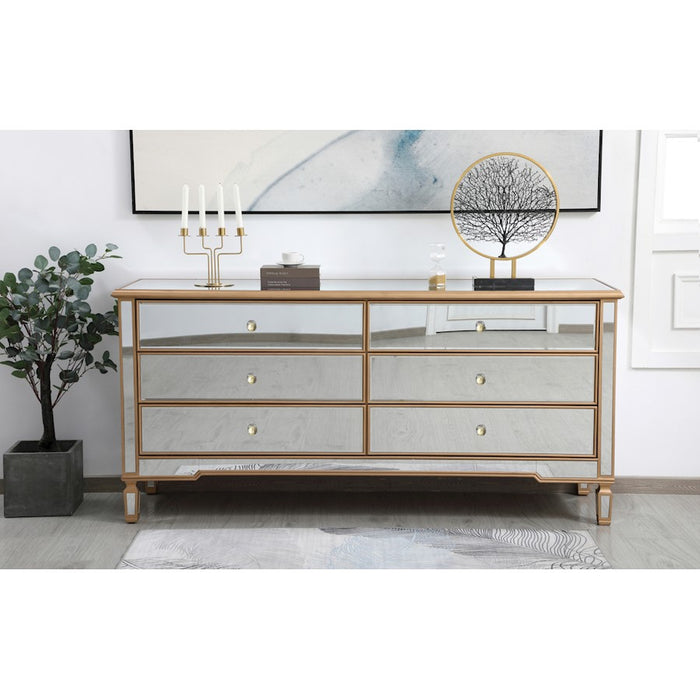 Elegant Decor Contempo 72" Chests, Antique Gold