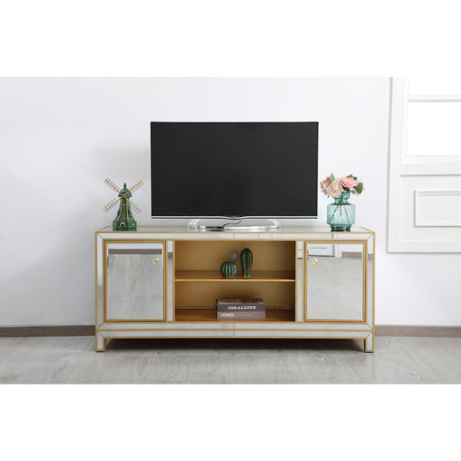 Elegant Decor Reflexion 60" TVCabinet/Stand, Gold