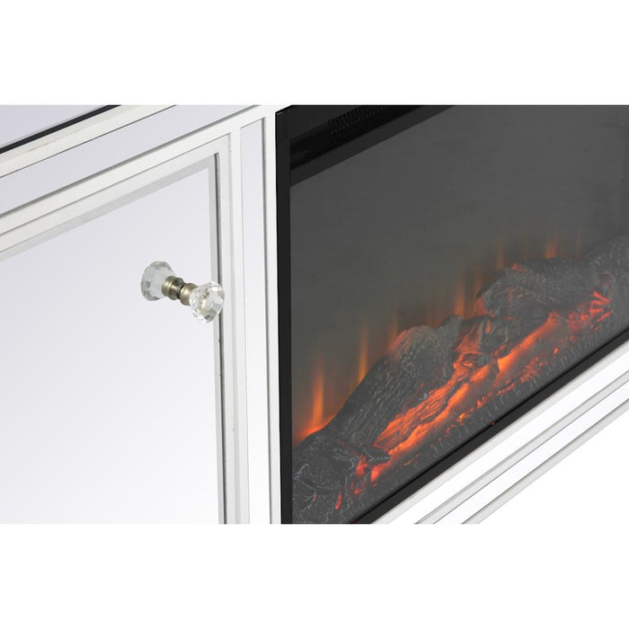 Elegant Decor Reflexion 60" TVCabinet/Stand/Wood Log Fireplace, WH
