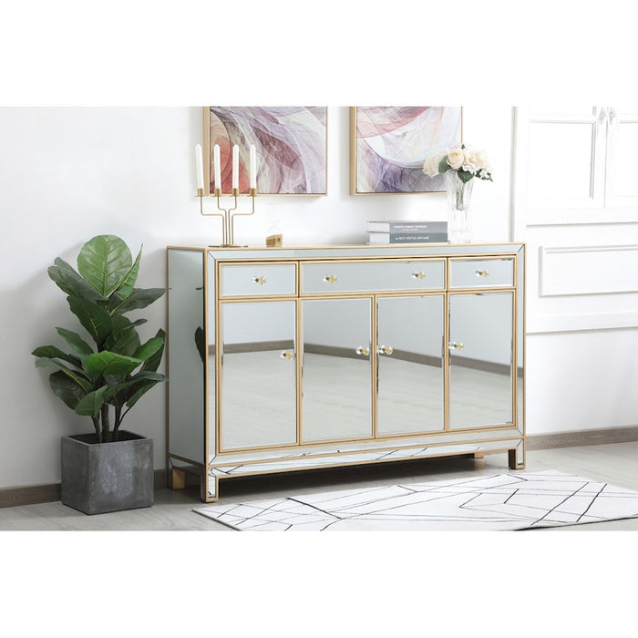 Elegant Decor Reflexion 56" Credenza, Gold