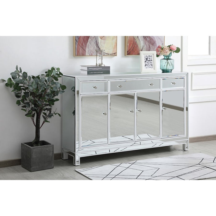 Elegant Decor Reflexion 56" Credenza, White