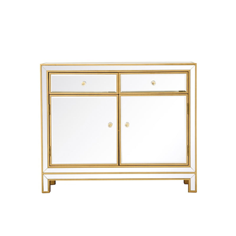 Elegant Decor Reflexion 38" End Tables, Antique Gold