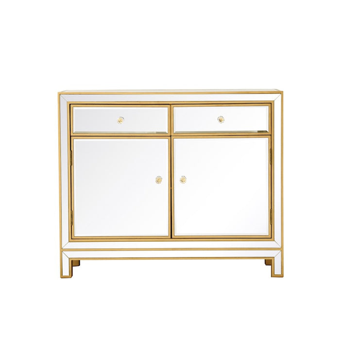 Elegant Decor Reflexion 38" End Tables, Antique Gold