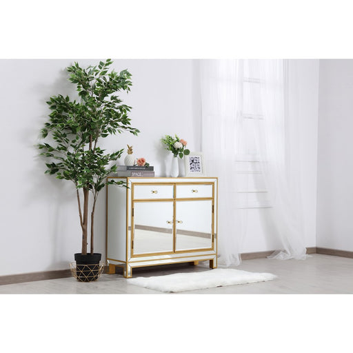 Elegant Decor Reflexion 38" End Tables, Antique Gold
