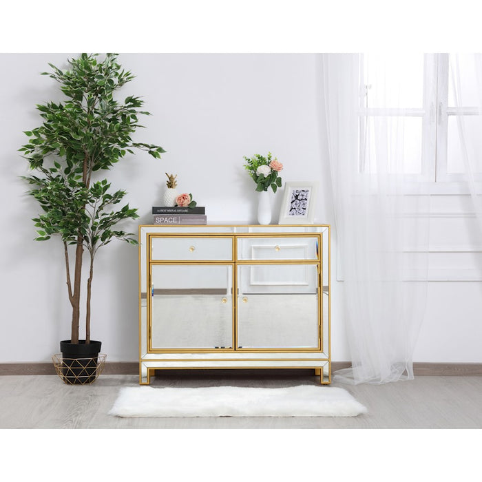 Elegant Decor Reflexion 38" End Tables, Antique Gold