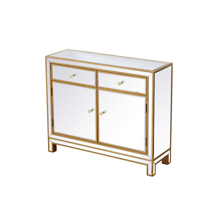 Elegant Decor Reflexion 38" End Tables, Antique Gold