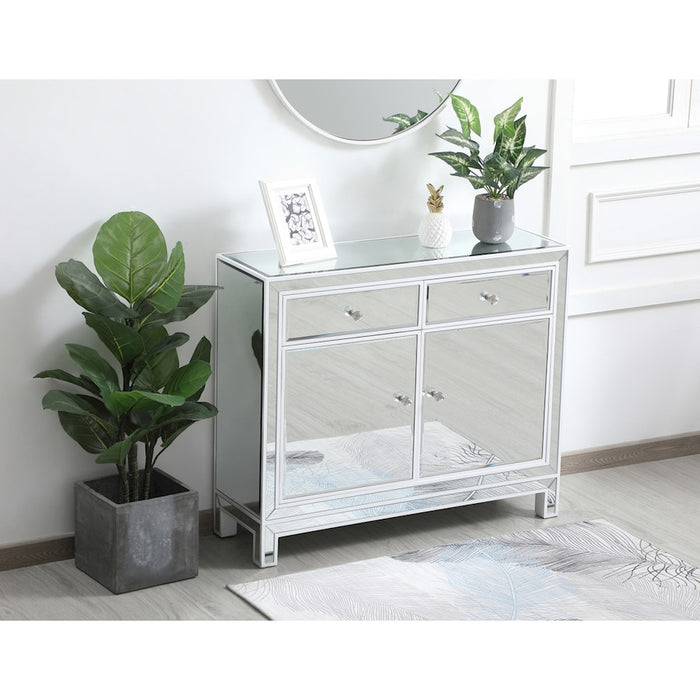 Elegant Decor Reflexion 38" End Tables, White