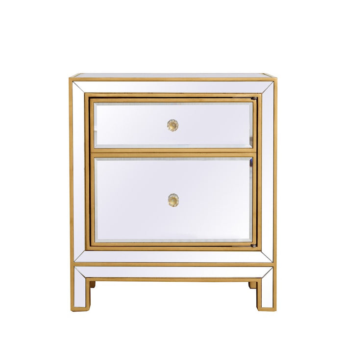 Elegant Decor Reflexion 21" End Tables, Antique Gold