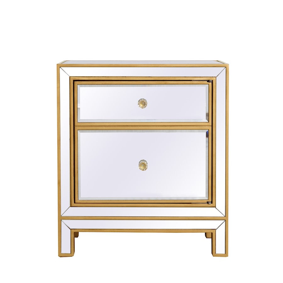 Elegant Decor Reflexion 21" End Tables, Antique Gold