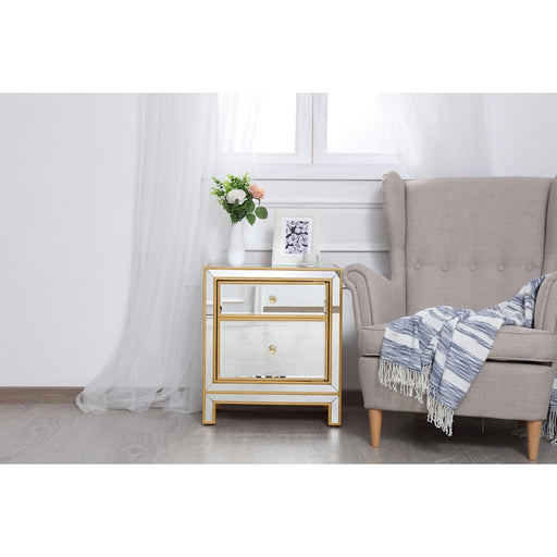Elegant Decor Reflexion 21" End Tables, Antique Gold