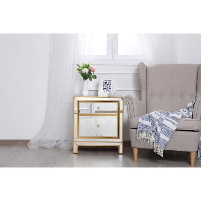 Elegant Decor Reflexion 21" End Tables, Antique Gold