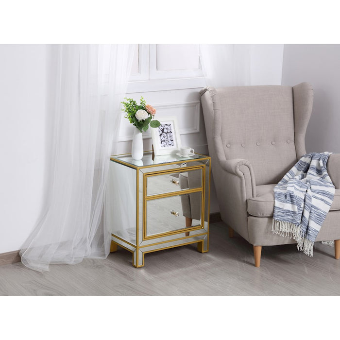 Elegant Decor Reflexion 21" End Tables, Antique Gold