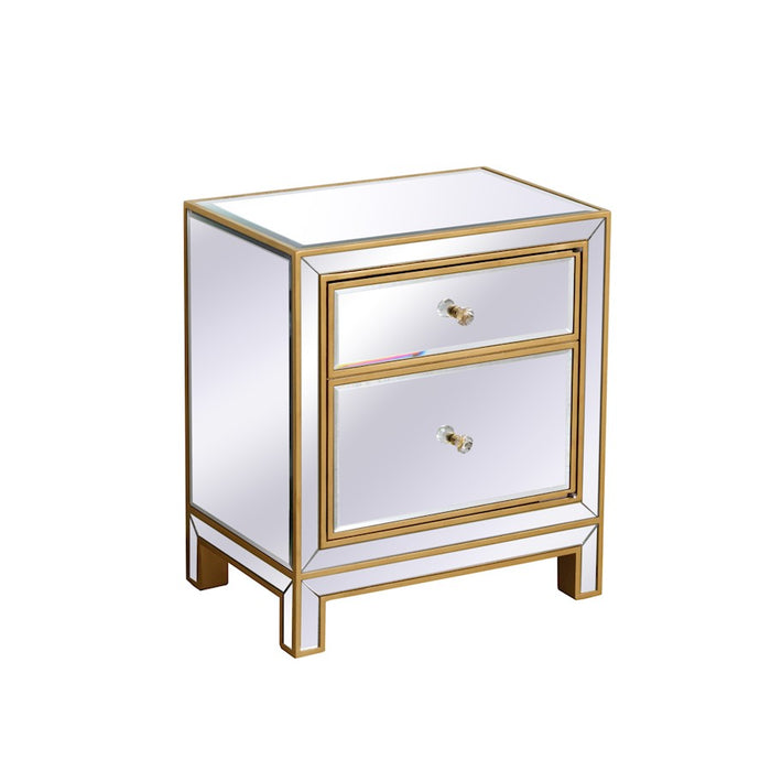 Elegant Decor Reflexion 21" End Tables, Antique Gold