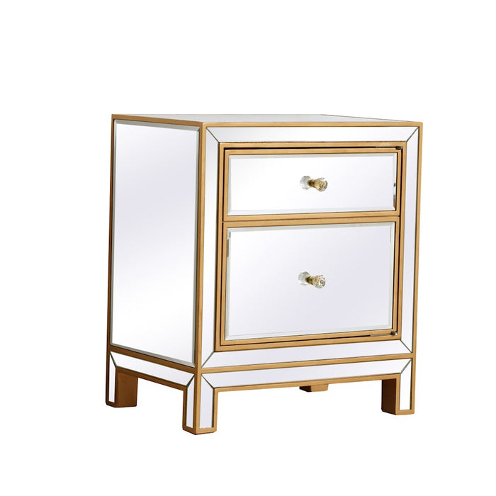 Elegant Decor Reflexion 21" End Tables, Antique Gold