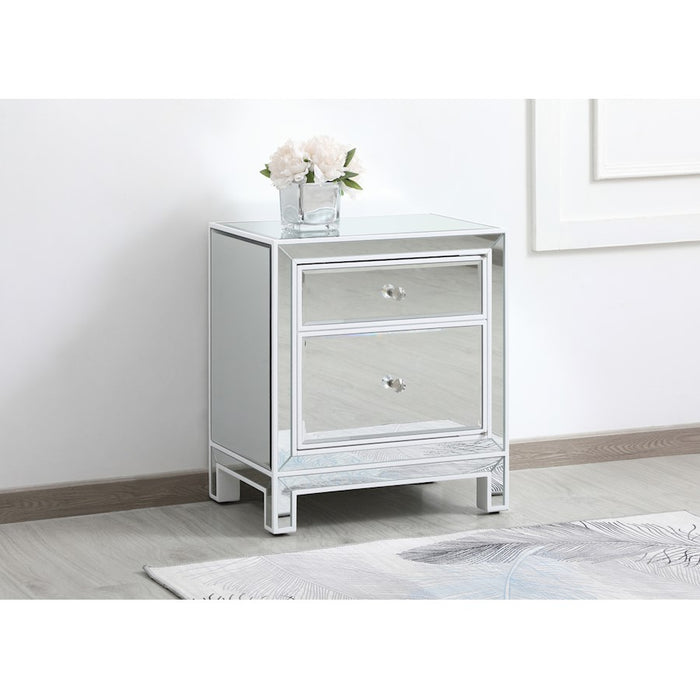 Elegant Decor Reflexion 21" End Tables, White