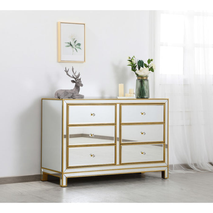 Elegant Decor Reflexion 48" Cabinets, Antique Gold