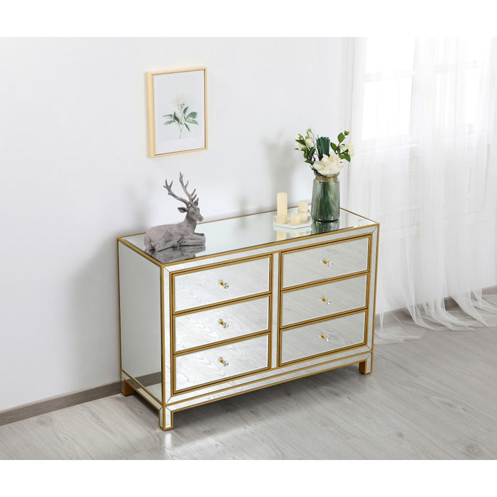 Elegant Decor Reflexion 48" Cabinets, Antique Gold