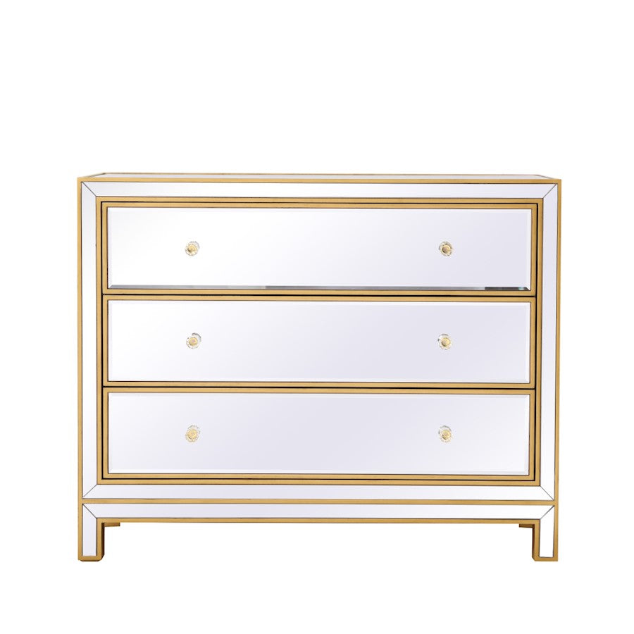 Elegant Decor Reflexion 40" Chests, Antique Gold