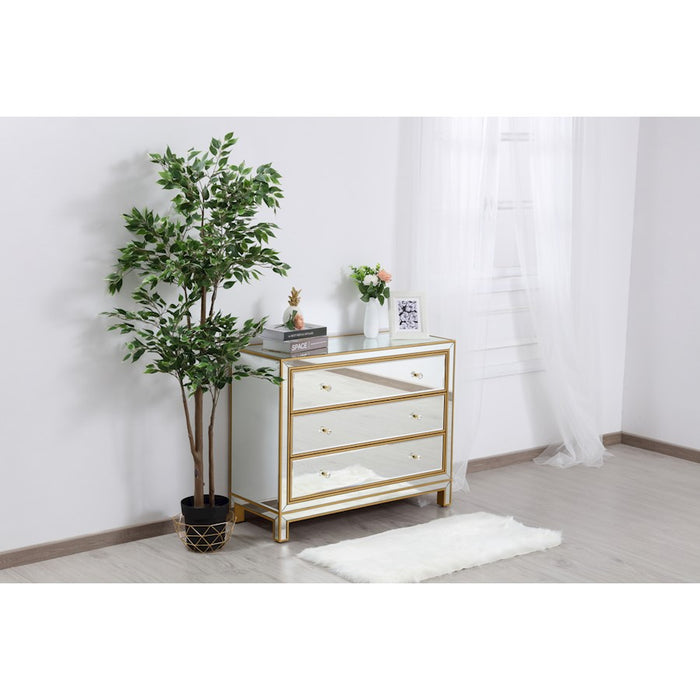 Elegant Decor Reflexion 40" Chests, Antique Gold