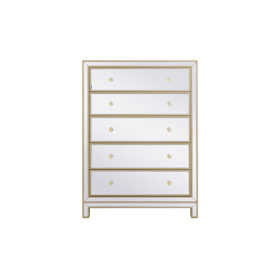 Elegant Decor Reflexion 34" Cabinets, Gold