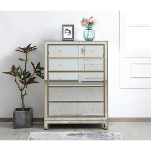 Elegant Decor Reflexion 34" Cabinets, Gold