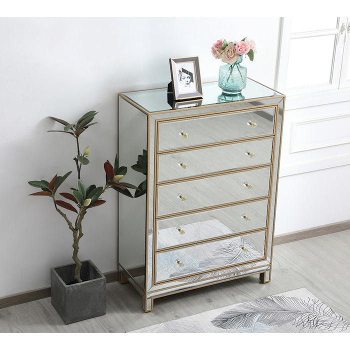 Elegant Decor Reflexion 34" Cabinets, Gold