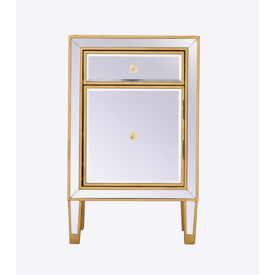 Elegant Decor Reflexion 18" End Tables, Antique Gold