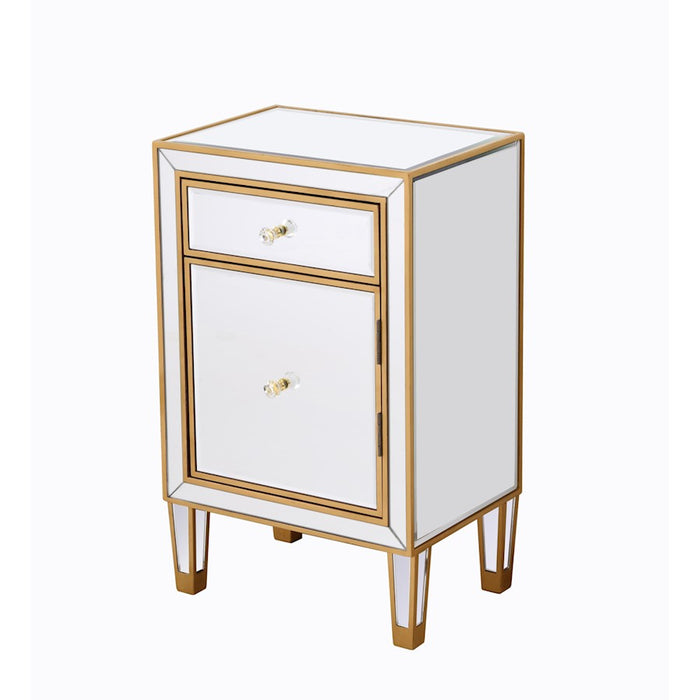 Elegant Decor Reflexion 18" End Tables, Antique Gold