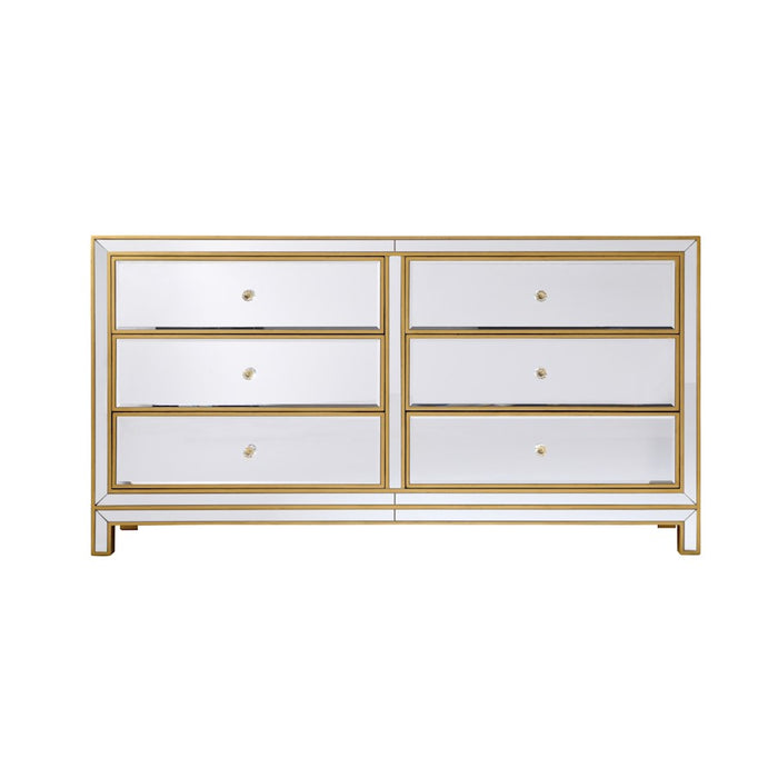 Elegant Decor Reflexion 60" Cabinets, Antique Gold - MF72036G