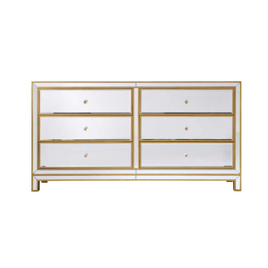 Elegant Decor Reflexion 60" Cabinets, Antique Gold - MF72036G