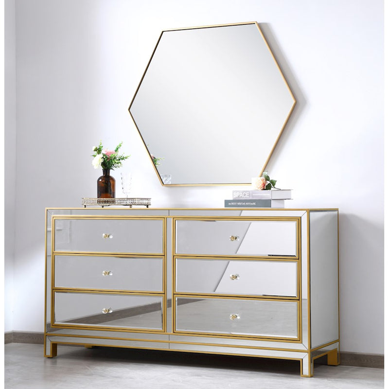 Elegant Decor Reflexion 60" Cabinets, Antique Gold