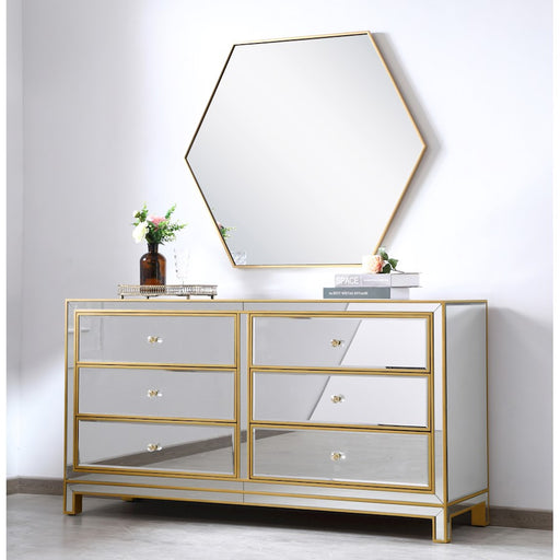 Elegant Decor Reflexion 60" Cabinets, Antique Gold