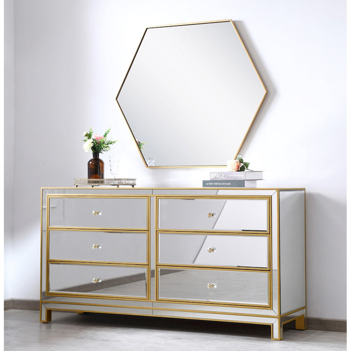 Elegant Decor Reflexion 60" Cabinets, Antique Gold