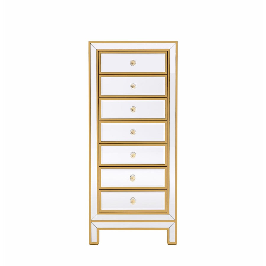 Elegant Decor Reflexion 18" Lingere Chests, Antique Gold - MF72047G