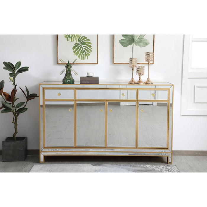 Elegant Decor Reflexion 60" Credenza, Gold