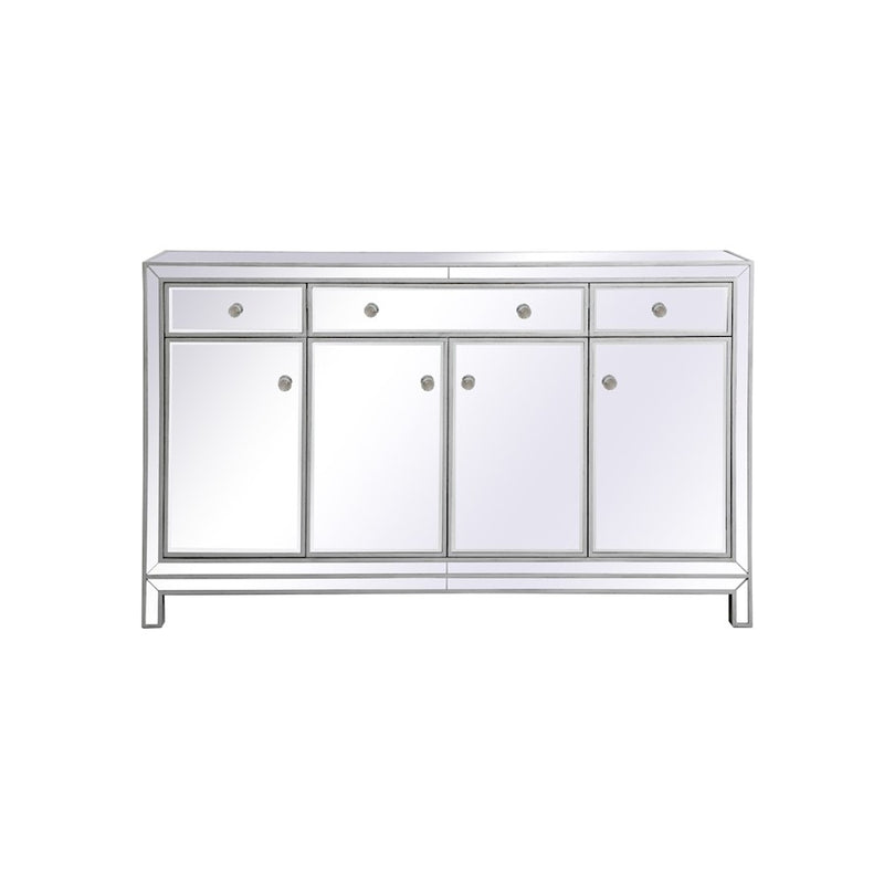 Elegant Decor Reflexion 60" Credenza, Antique Silver