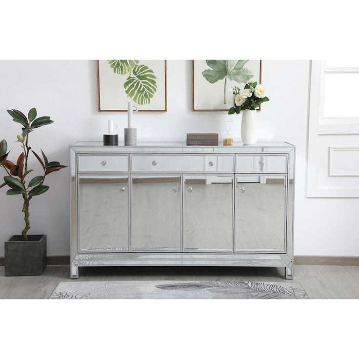 Elegant Decor Reflexion 60" Credenza, Antique Silver