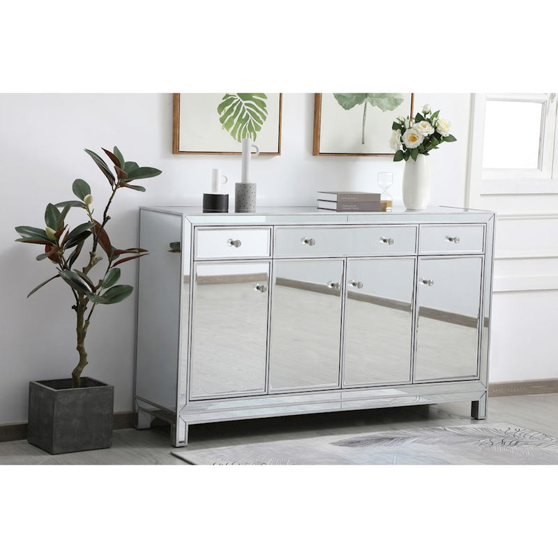 Elegant Decor Reflexion 60" Credenza, Antique Silver
