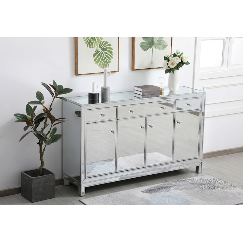 Elegant Decor Reflexion 60" Credenza, Antique Silver