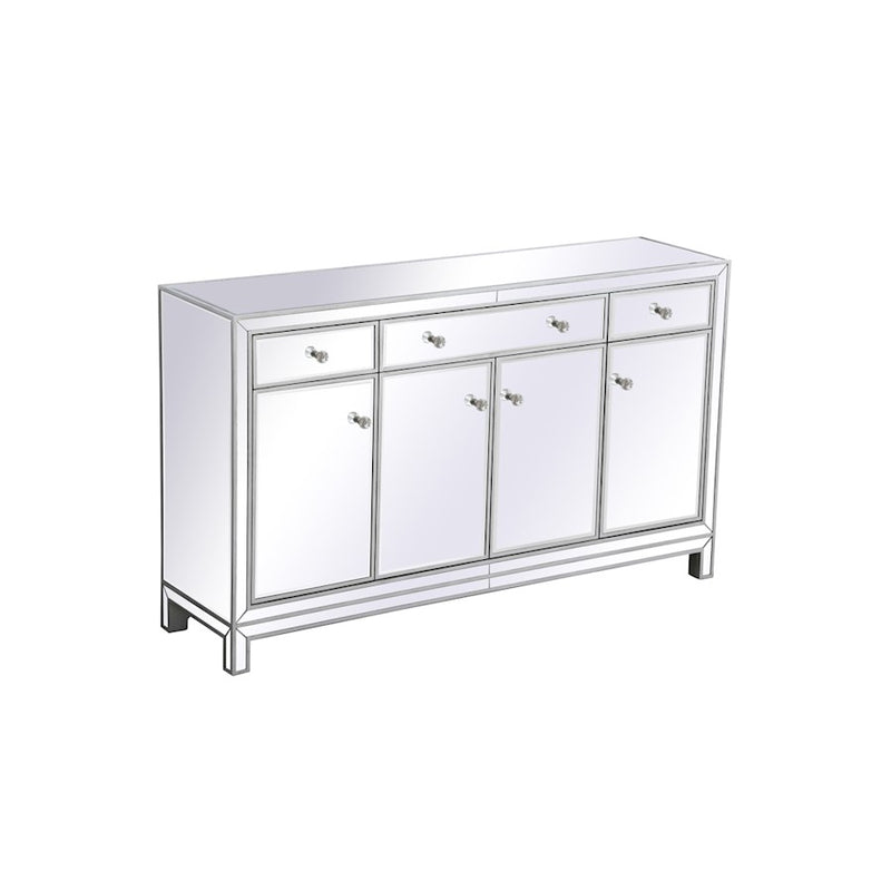 Elegant Decor Reflexion 60" Credenza, Antique Silver