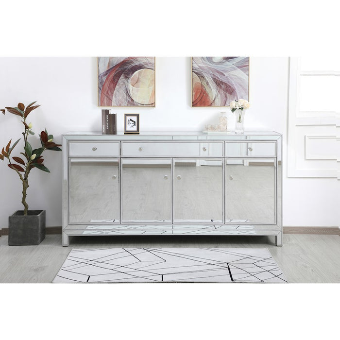 Elegant Decor Reflexion 72" Credenza, Antique Silver