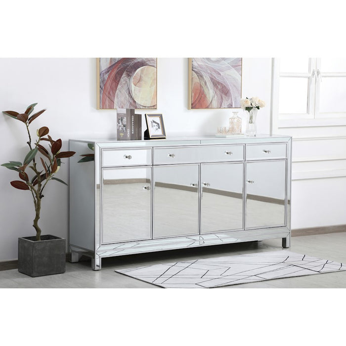 Elegant Decor Reflexion 72" Credenza, Antique Silver