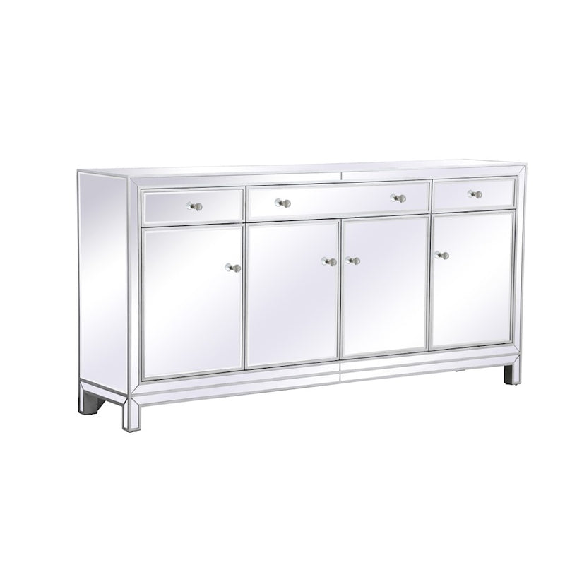Elegant Decor Reflexion 72" Credenza, Antique Silver