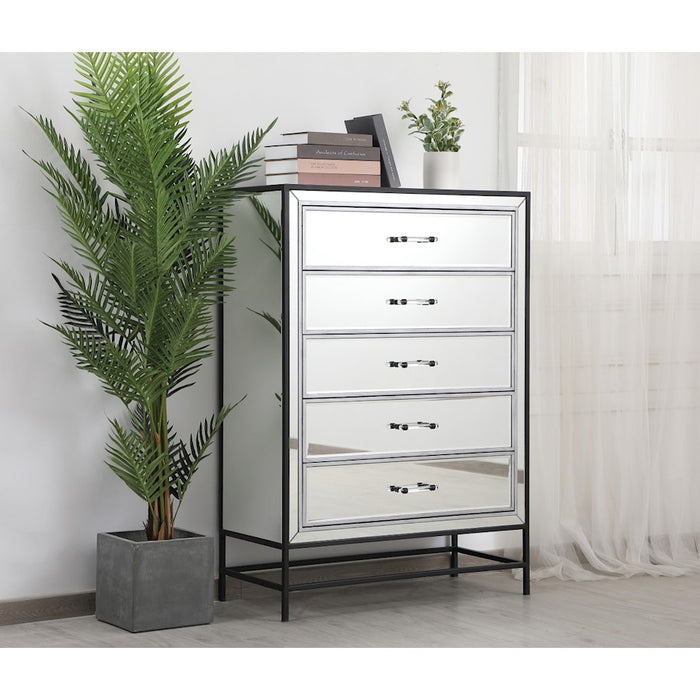 Elegant Decor Beau 34" End Tables, Black