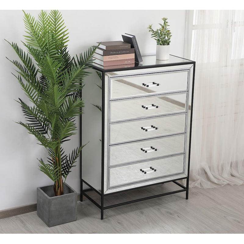 Elegant Decor Beau 34" End Tables, Black