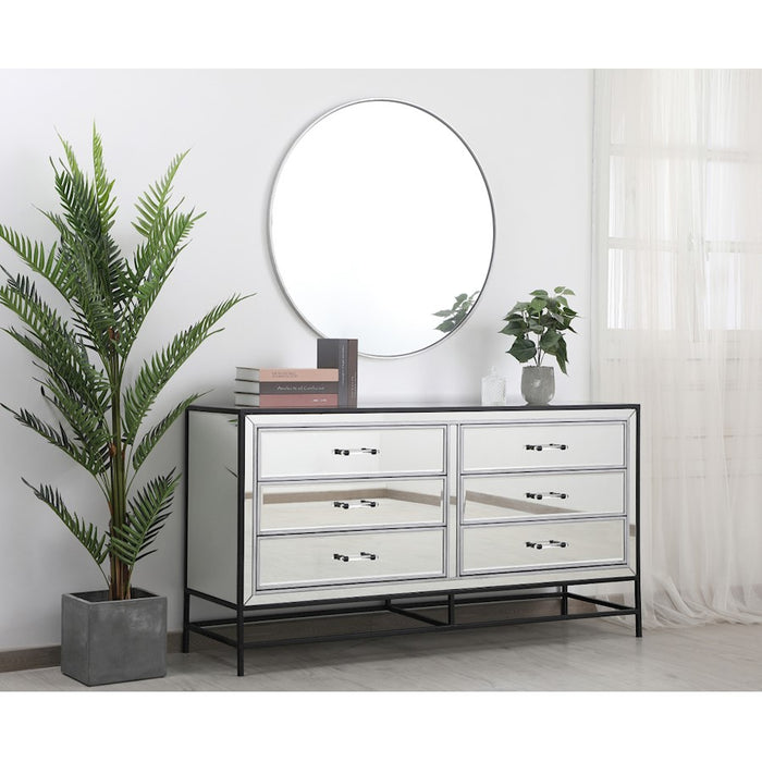 Elegant Decor Beau 60" End Tables, Black