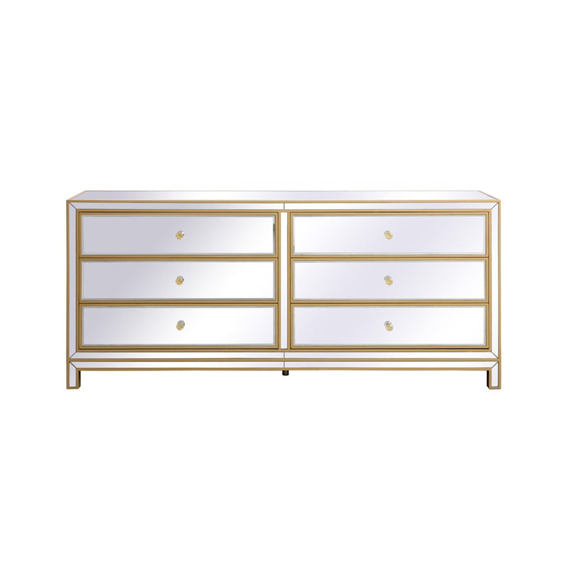 Elegant Decor Reflexion 72" Chests, Gold